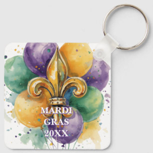 Custom Mardi Gras Colours Key Ring