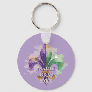 Custom Mardi Gras Colours Key Ring