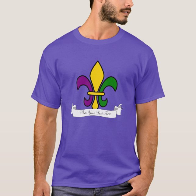 Custom Mardi Gras fleur-de-lys T-Shirt (Front)