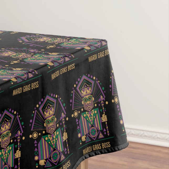 Custom Mardi Gras King 2026 Tablecloth (In Situ)