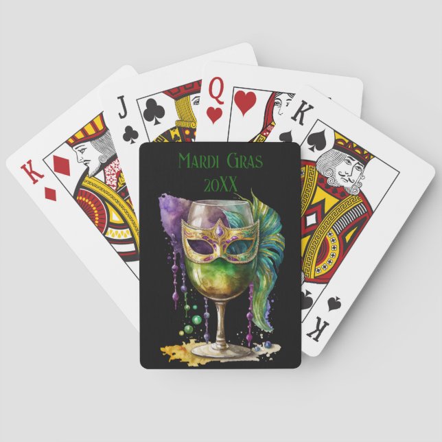 Custom Mardi Gras Mask Drink Playing Cards (Back)