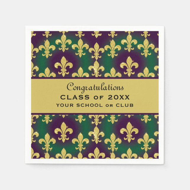 Custom Mardi Gras Party Napkin (Front)