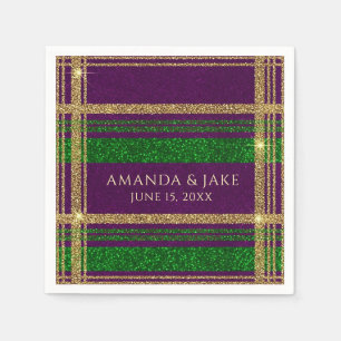 Custom Mardi Gras Plaid Napkin
