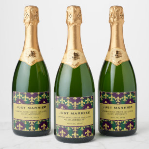 Custom Mardi Gras Retirement Party Sparkling Wine Label
