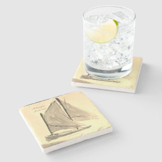 Custom Marine Coaster- Old Sharpie Schooner Stone Coaster