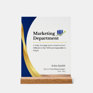 Custom Marketing Department Appreciation Gift Acrylic Sign