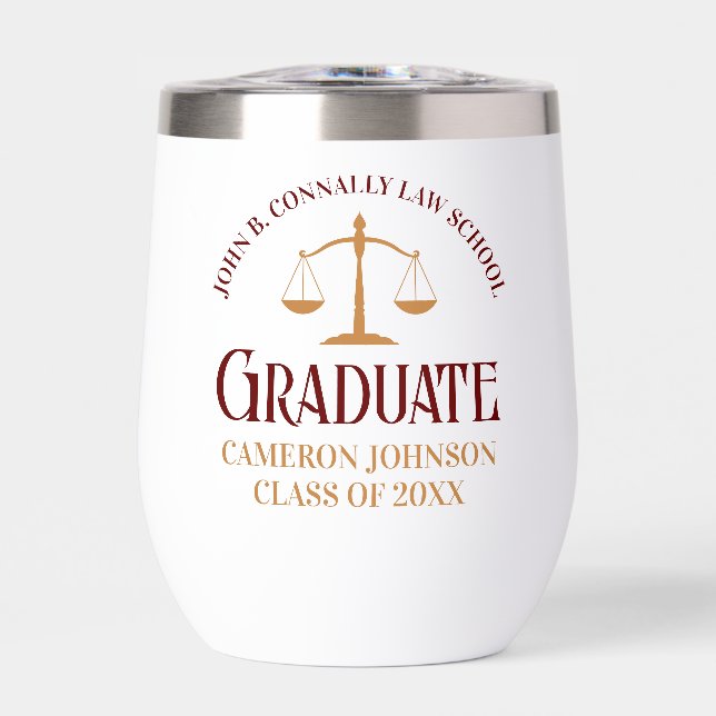 Custom Maroon Law School Graduate Keepsake (Front)