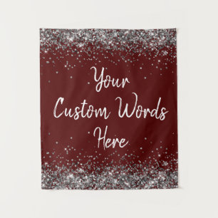Custom Maroon Personalised Birthday Party Prop Tapestry