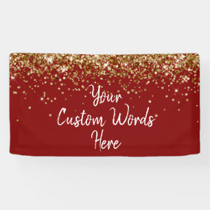 Custom Maroon White.Gold Birthday Party Photo Prop Banner
