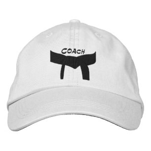 Custom Martial Arts Black Belt Coach Embroidered Hat