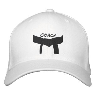 Custom Martial Arts Black Belt Coach Embroidered Hat