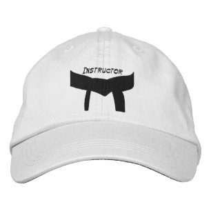 Custom Martial Arts Black Belt Instructor Embroidered Hat