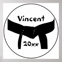 Custom Martial Arts Black Belt Poster Print