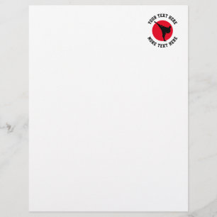 Custom martial arts karate kick silhouette letterhead
