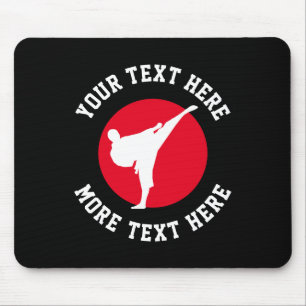 Custom martial arts karate kick silhouette mouse pad
