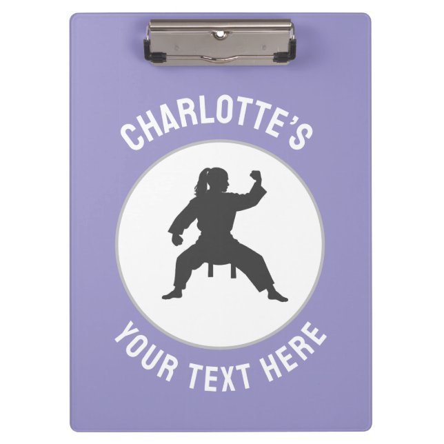 Custom martial arts karate Taekwondo Fighting Clipboard (Front)