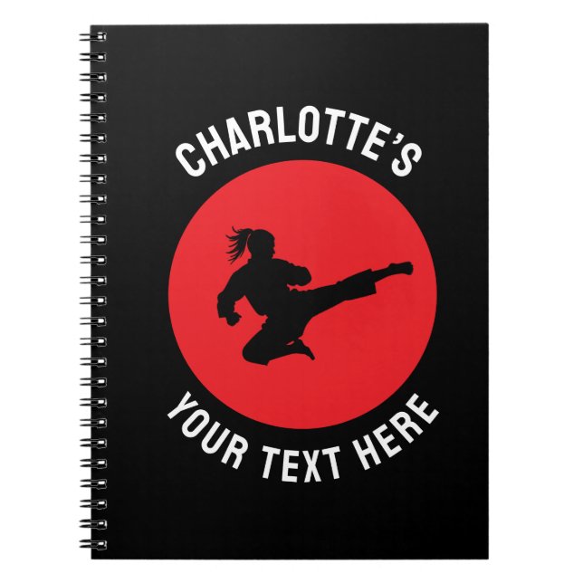 Custom martial arts karate Taekwondo Fighting Notebook (Front)
