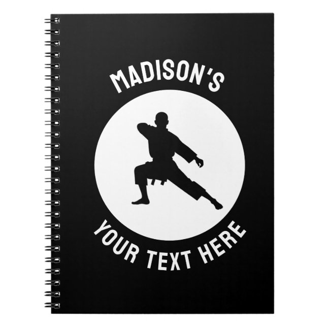 Custom martial arts karate Taekwondo Fighting Notebook (Front)