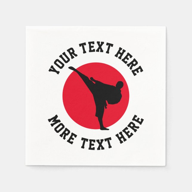 Custom martial arts kid's karate Birthday party Napkin (Front)