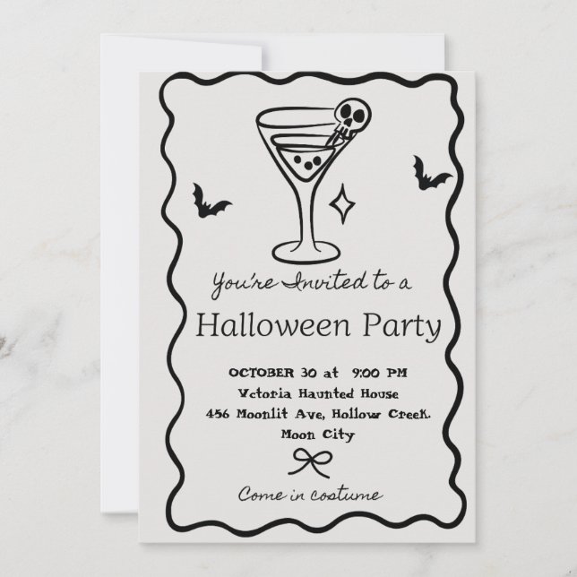 Custom Martini Party Invitation for (Front)