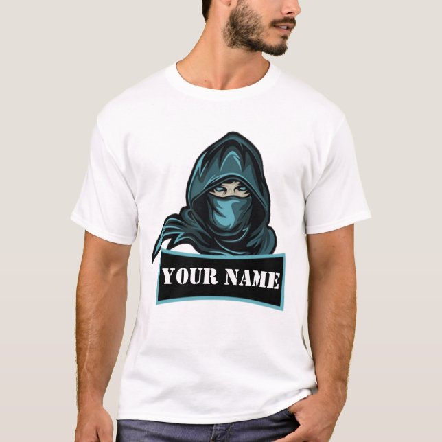 Custom Masked Ninja T-Shirt – Personalised Men’s C (Front)