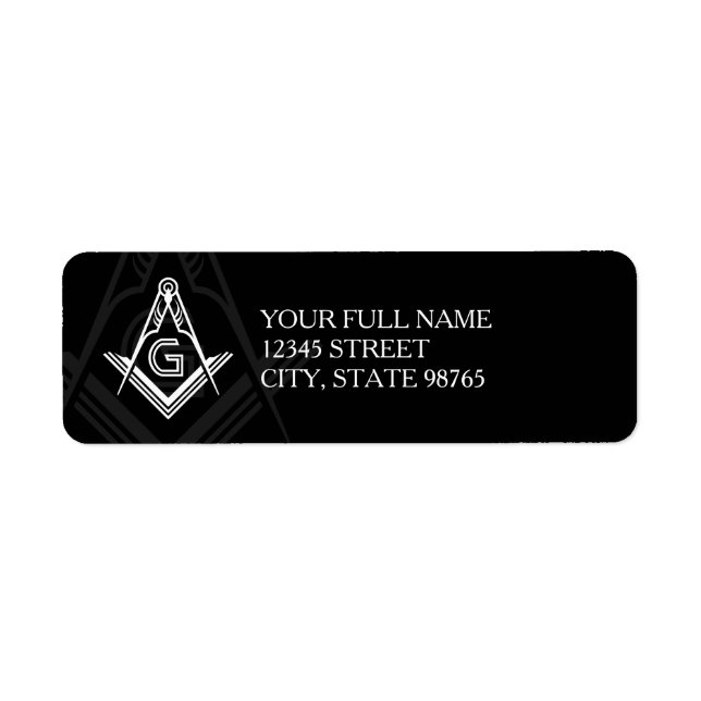 Custom Masonic Return Address Labels (Front)