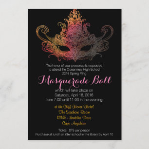 Custom Masquerade Ball Invitations - Spring Fling