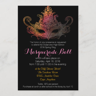 Custom Masquerade Ball Invitations - Spring Fling