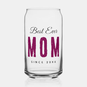 Custom Massage Best Ever Mom – Personalized Gift Can Glass