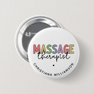 Custom Massage Therapist Massage Therapy Gift 6 Cm Round Badge