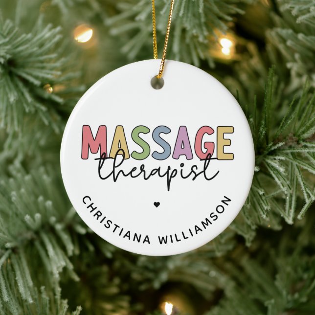 Custom Massage Therapist | Massage Therapy Gifts Ceramic Ornament (Tree)