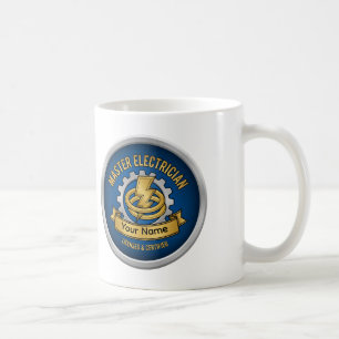 Custom Master Electrician Professional Badge Mug 