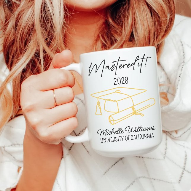 Custom Master’s Graduation Mug Gift for Her or Him (Personalized Graduate Mug Gift for Niece or Friend, Custom Master’s Graduation Mug Gift for Her)