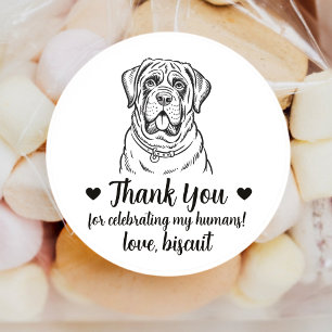 Custom Mastiff Dog Wedding Favour Stickers