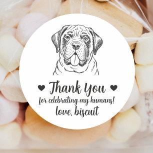 Custom Mastiff Dog Wedding Favour Stickers