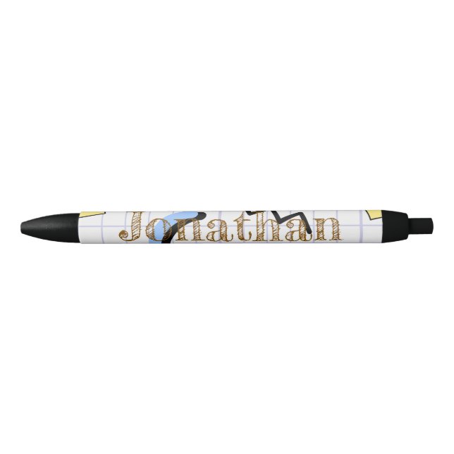 Custom Match secretary Graph cute pattern Kids Black Ink Pen (Front)