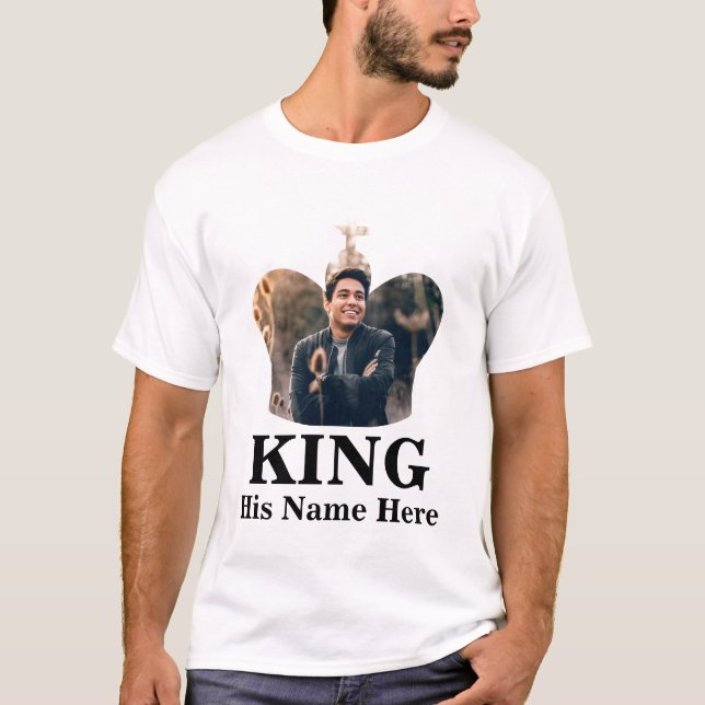 Custom Matching couple king queen crown photo T-Shirt (Front)