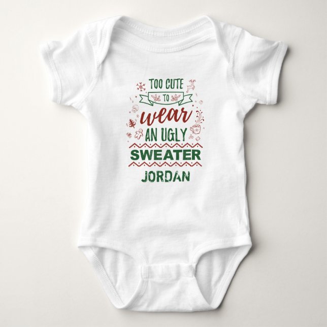 Custom Matching Family Christmas Holiday Baby Bodysuit (Front)