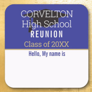 Custom Matte Class Reunion Name tag Sticker