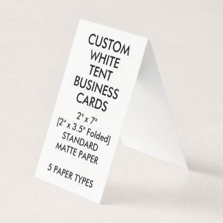 Custom MATTE Tent Folded Business Cards 2" x 3.5"