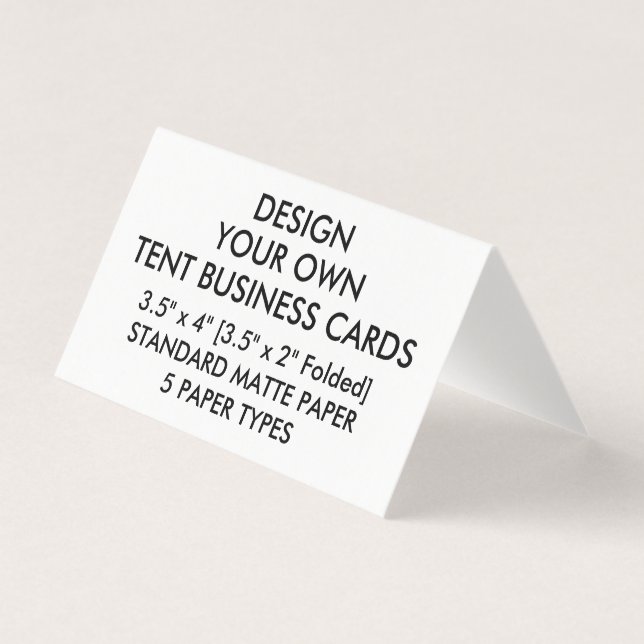 Custom MATTE Tent Folded Business Cards 3.5" x 2" (Front)