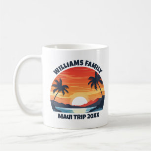 Custom Maui Trip Cool Sunrise Palm Trees Coffee Mug