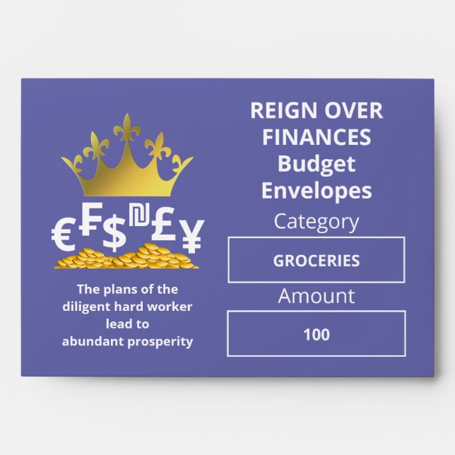 Custom MAUVE Christian Budget Cash Envelope (Front)