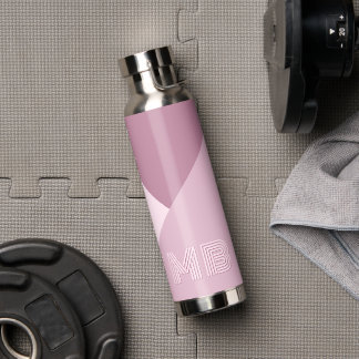 Custom Mauve Taupe Dusty Rose Blush Pink Coloured Water Bottle