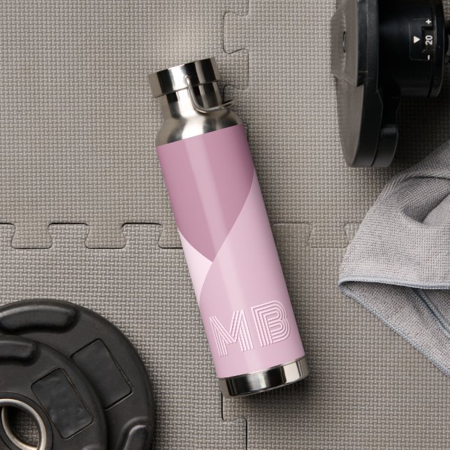 Custom Mauve Taupe Dusty Rose Blush Pink Coloured Water Bottle (Gym)