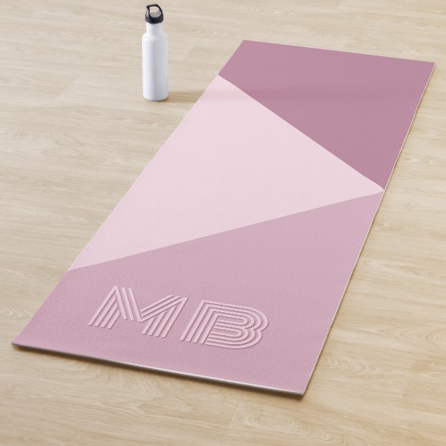 Custom Mauve Taupe Dusty Rose Blush Pink Coloured Yoga Mat (In Situ)