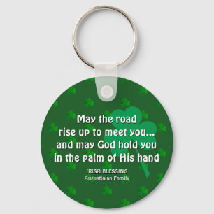 Custom MAY THE ROAD RISE UP St Patricks Day Key Ring