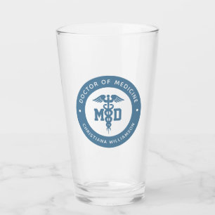 Custom MD Doctor of Medicine Doctor Graduation Glass