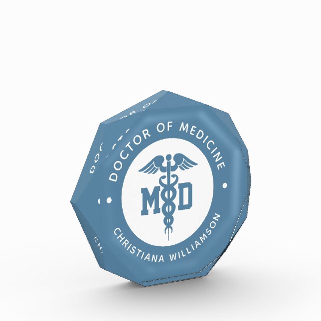 Custom MD Doctor of Medicine Doctor Graduation Photo Block (Left)