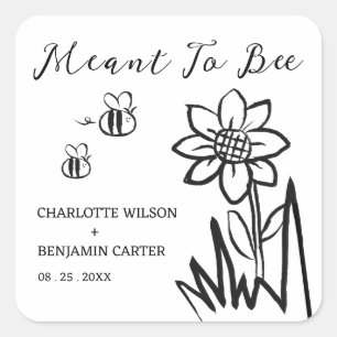 Custom Meant To Bee Wedding Envelope & Favour  Square Sticker
